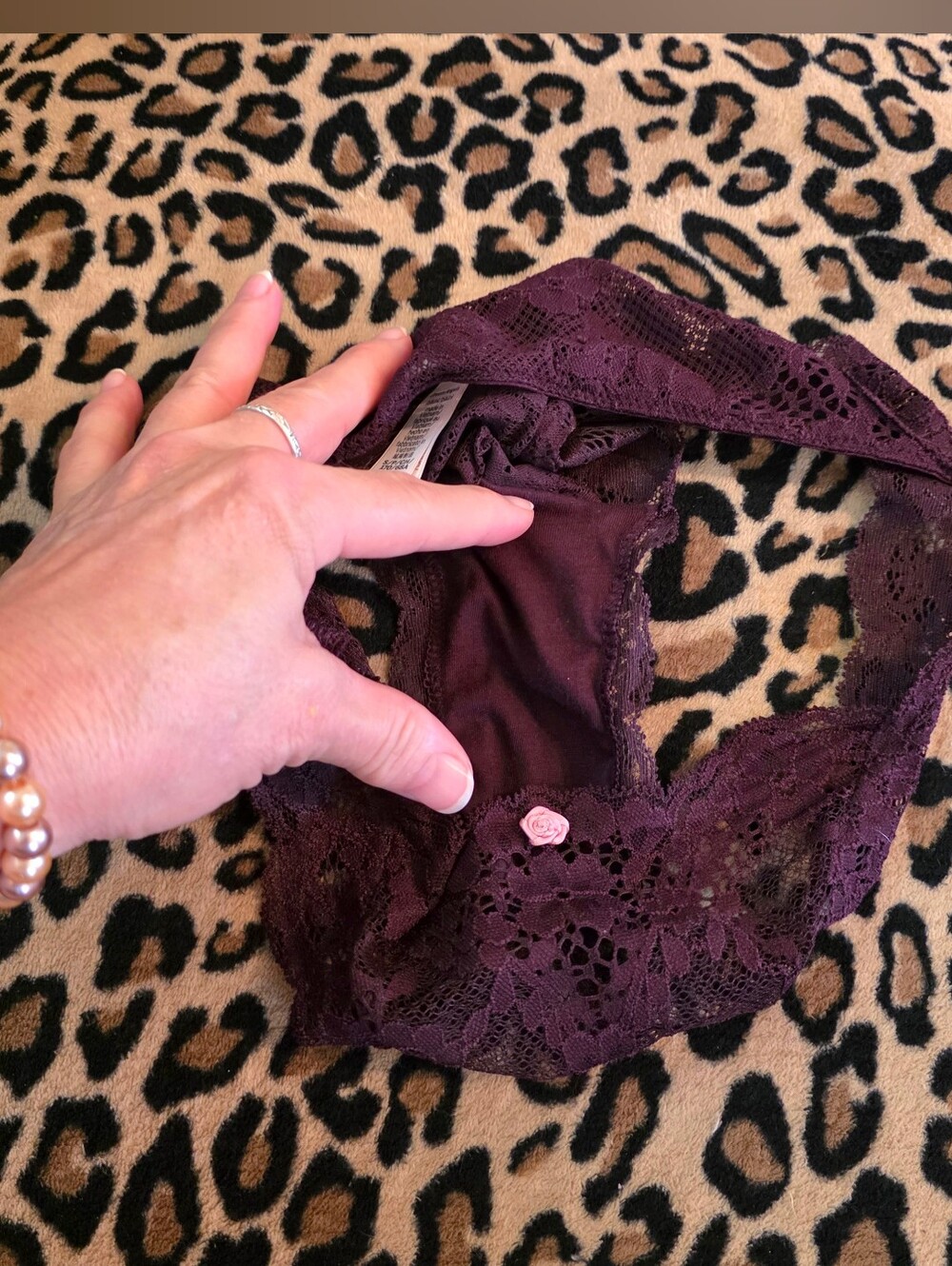 WW Victoria's Secret Purple Lace Panties Dream Angels Bikini Well Loved - Picture 4 of 4